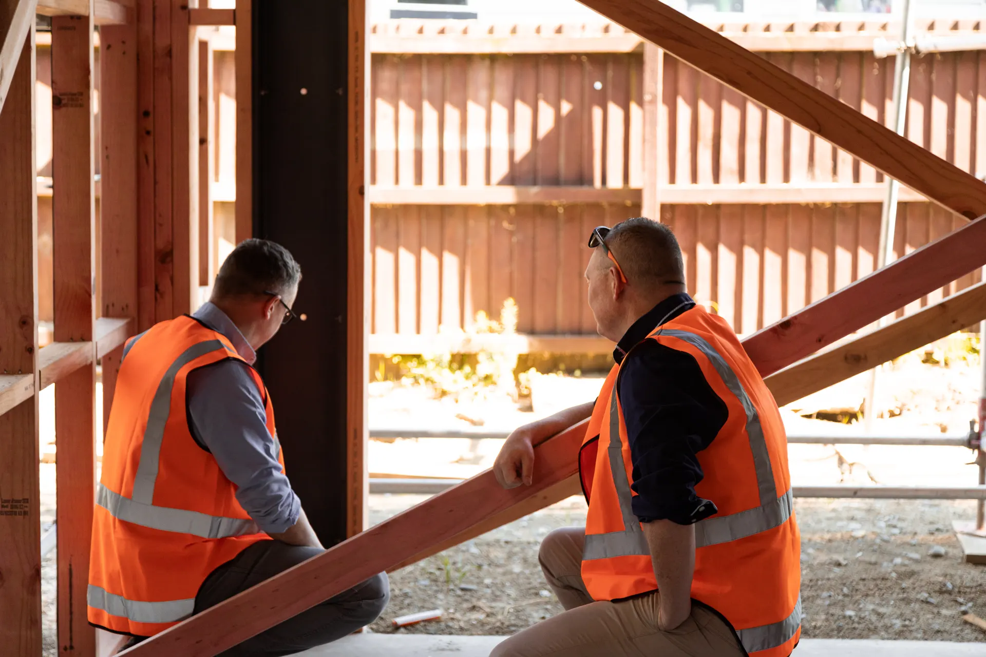 SMR founders reviewing a framed build